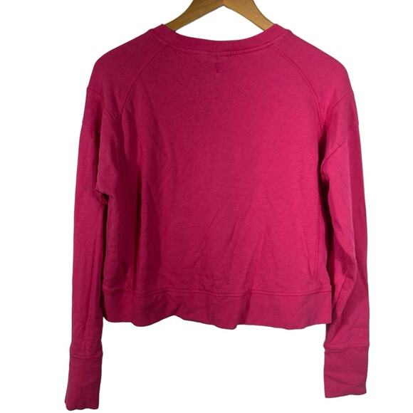 Sweaty Betty Cropped Pink Long Sleeve Lightweight Sweatshirt Top Size 4 - Picture 4 of 11